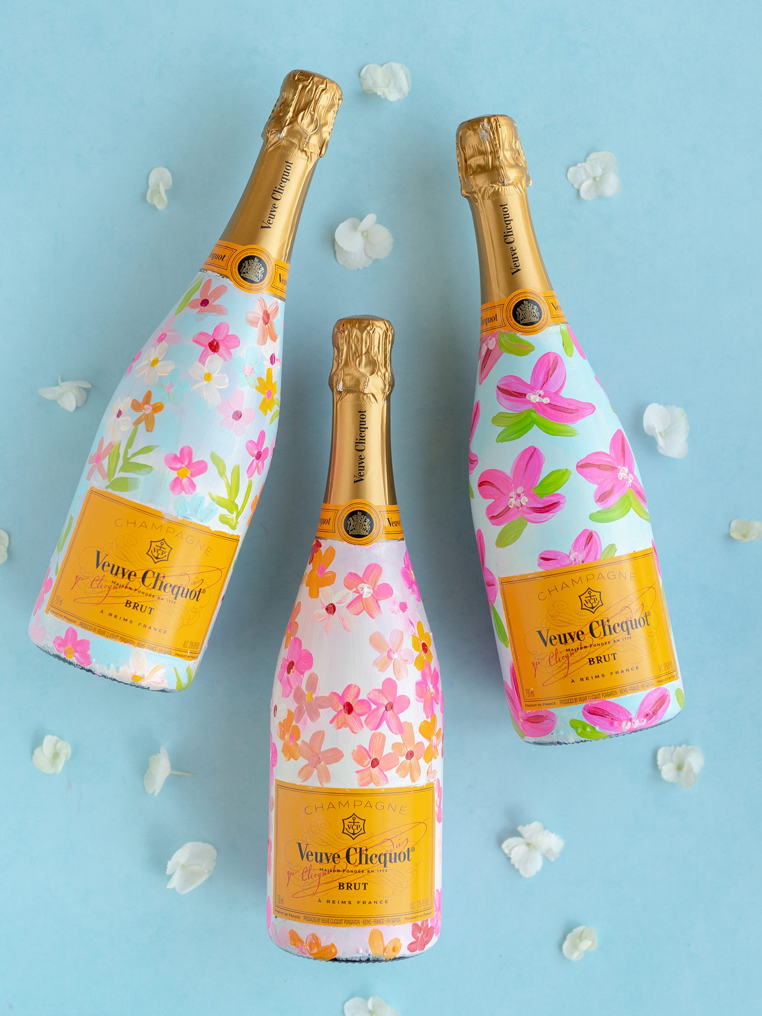 Hand Painted Champagne Bottles