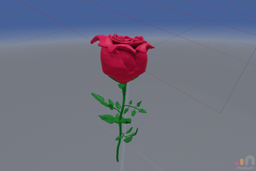Rose Modelled in Medium