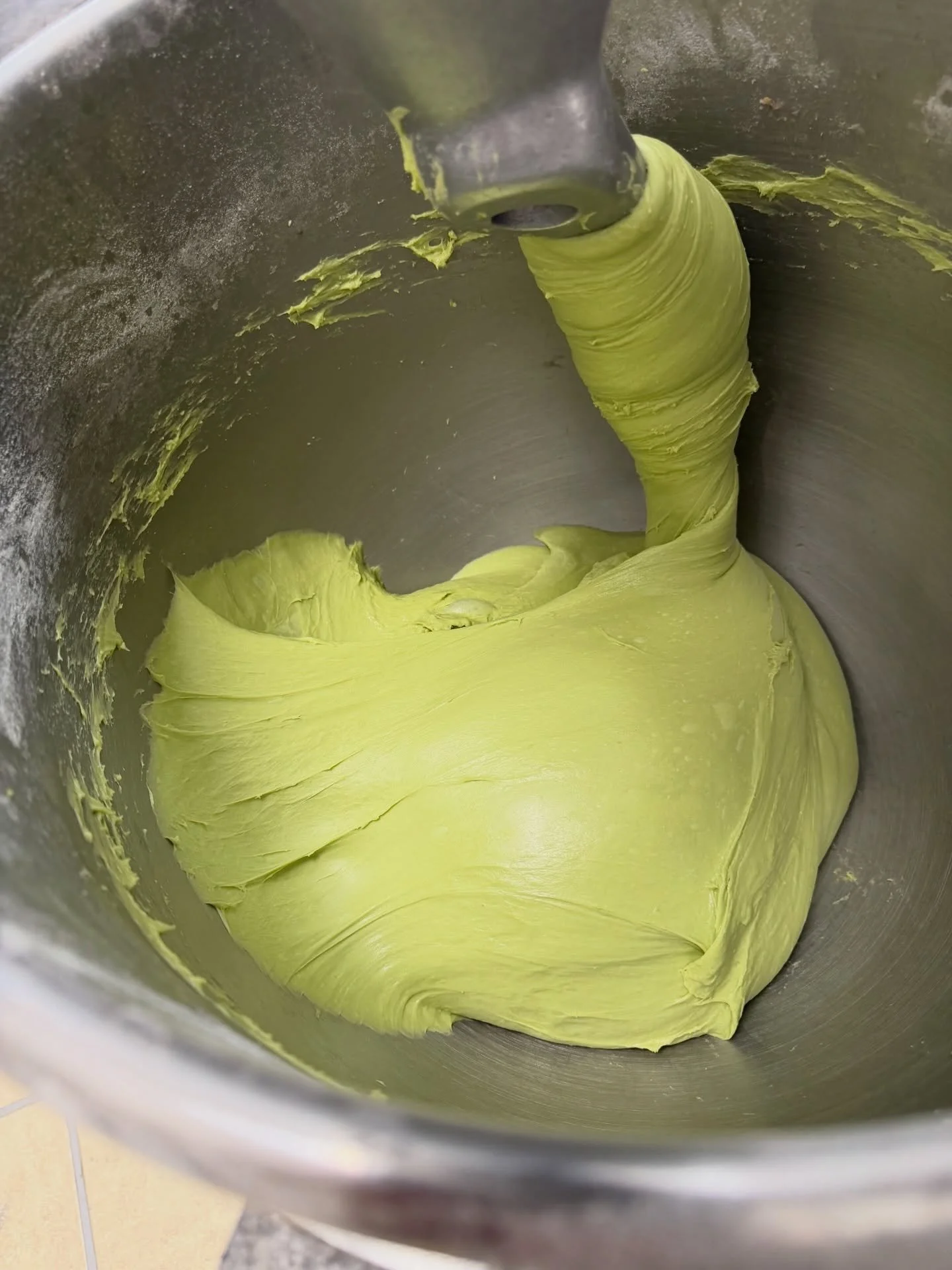 🌱A lil fun with matcha! 🌱 current donut special: Matcha milk dough, matcha glaze and a lil dust on top! 💚 #matcha #sourdough #donut #charlottesville #virginia