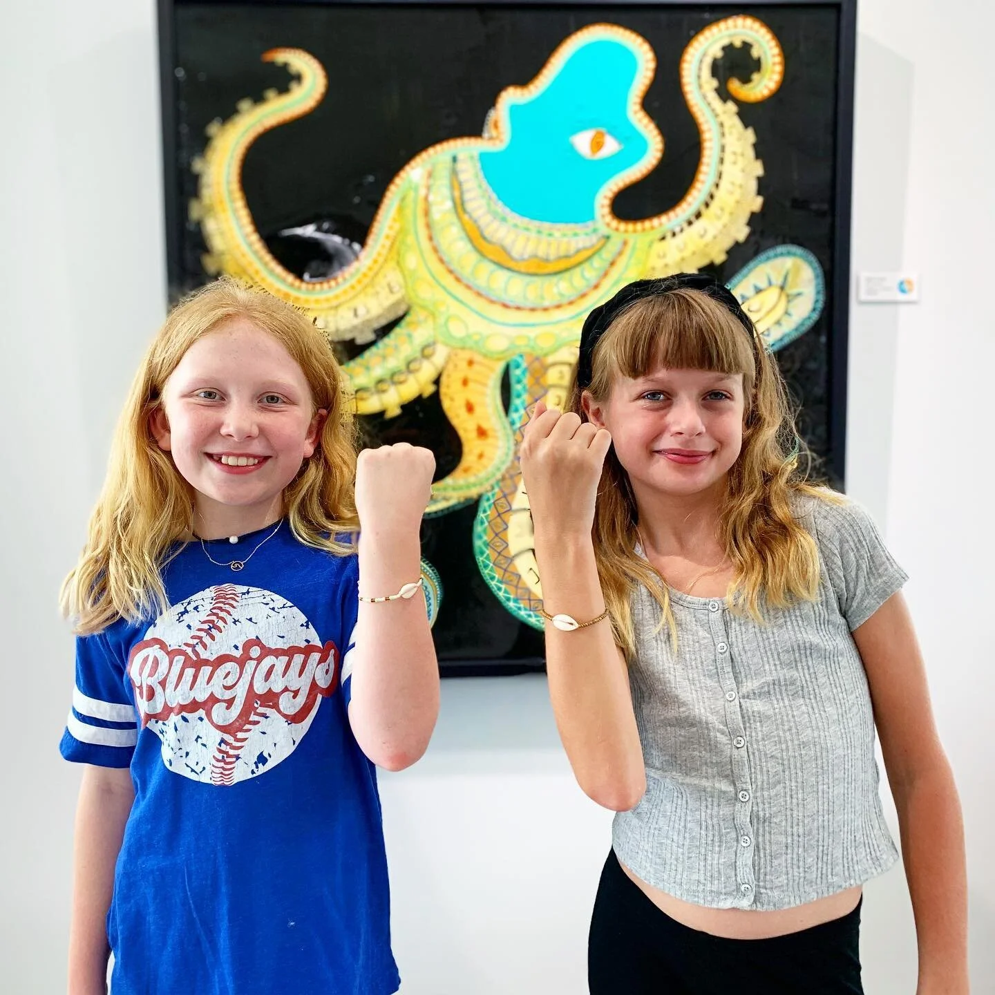 There&rsquo;s something for everybody at ABISPI 😇 Check out these cute customers and their new shell bracelets, created right here in our studio by @sarah_truman_art .
