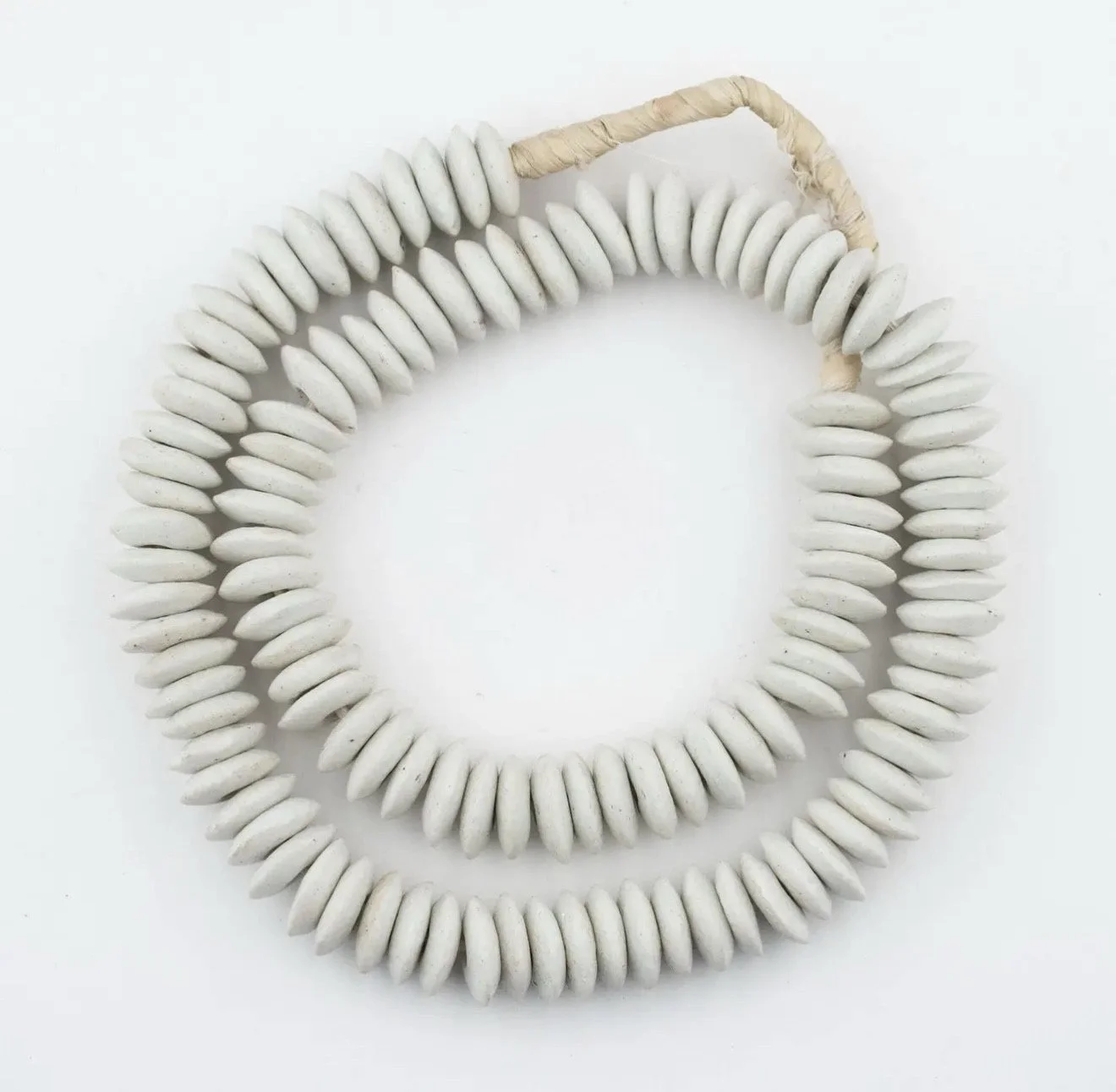 White glass Ashanti beads