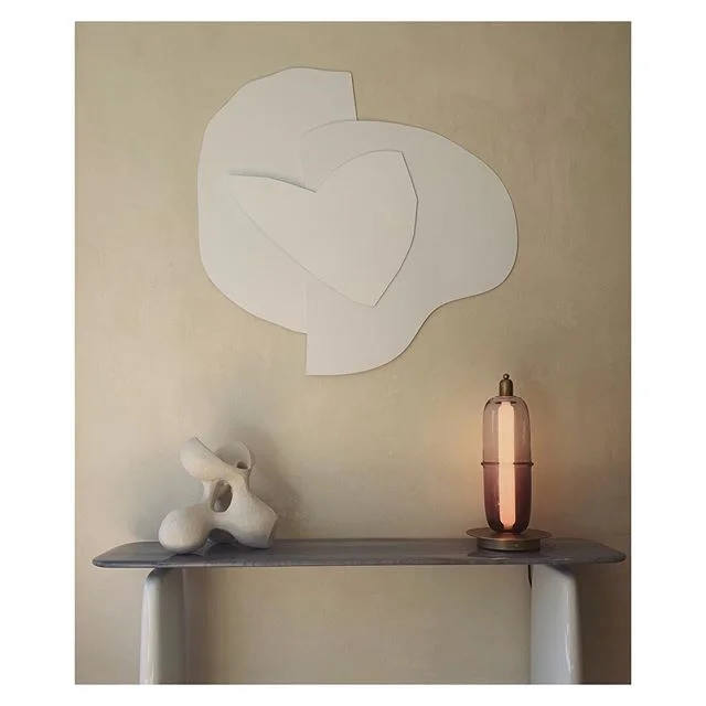 &lsquo;Mon Coeur&rsquo; wall sculpture currently on display at the @se_collections gallery as part of the UK launch of &lsquo;Below the Heavens&rsquo; by @iniarchibong. In the picture with serene S&eacute; pieces and beautiful ceramic sculpture by @s