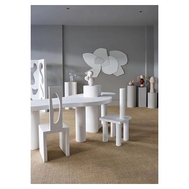 Another look inside the gorgeous @modern_art_hire gallery and the brilliant collaboration between @laura_fulmine and @dellostudio. Here&rsquo;s &lsquo;En famille&rsquo; wall sculpture amongst all the amazing objets and artworks. Love this light flood