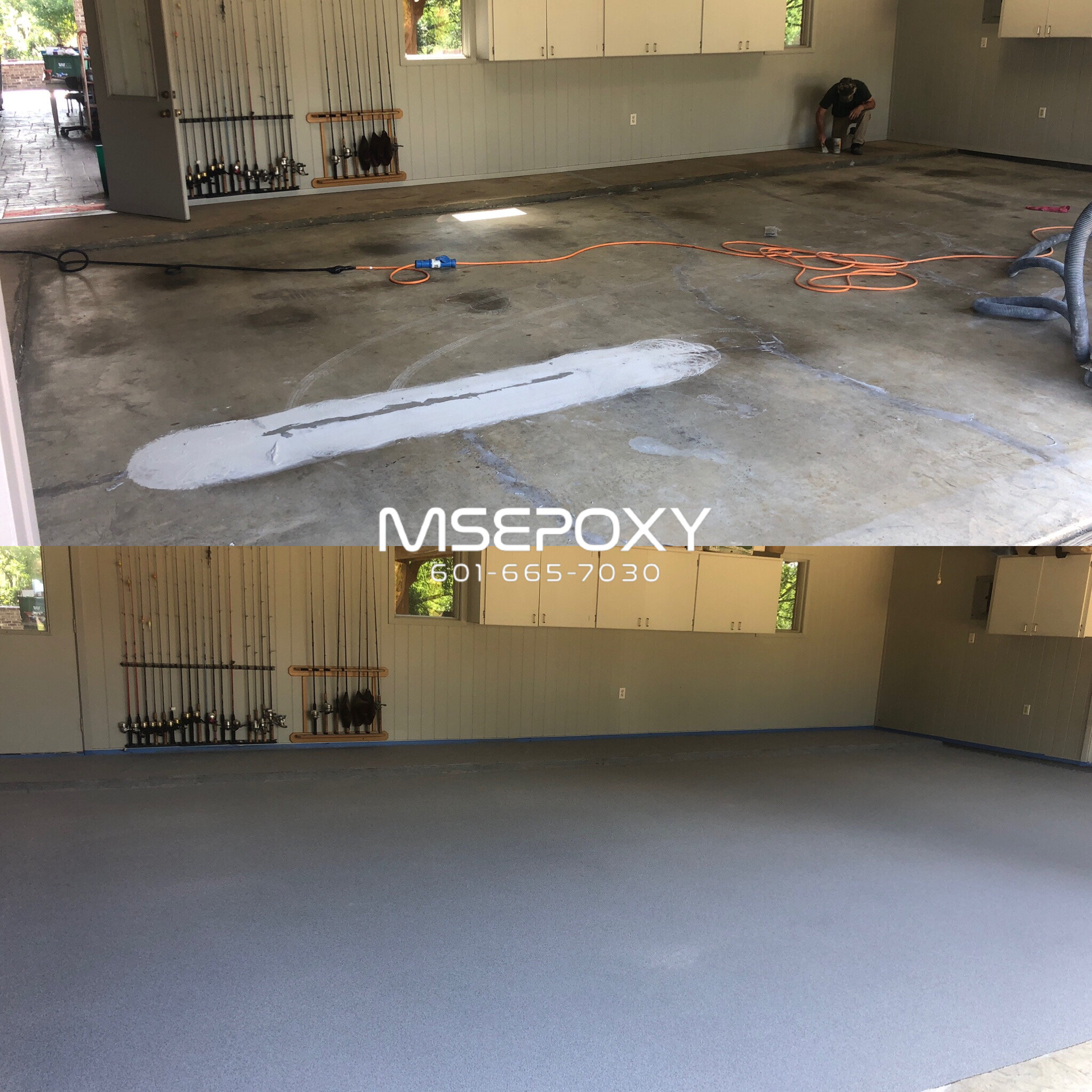 Before and after photos — MSEPOXY Epoxy Flooring Madison Jackson