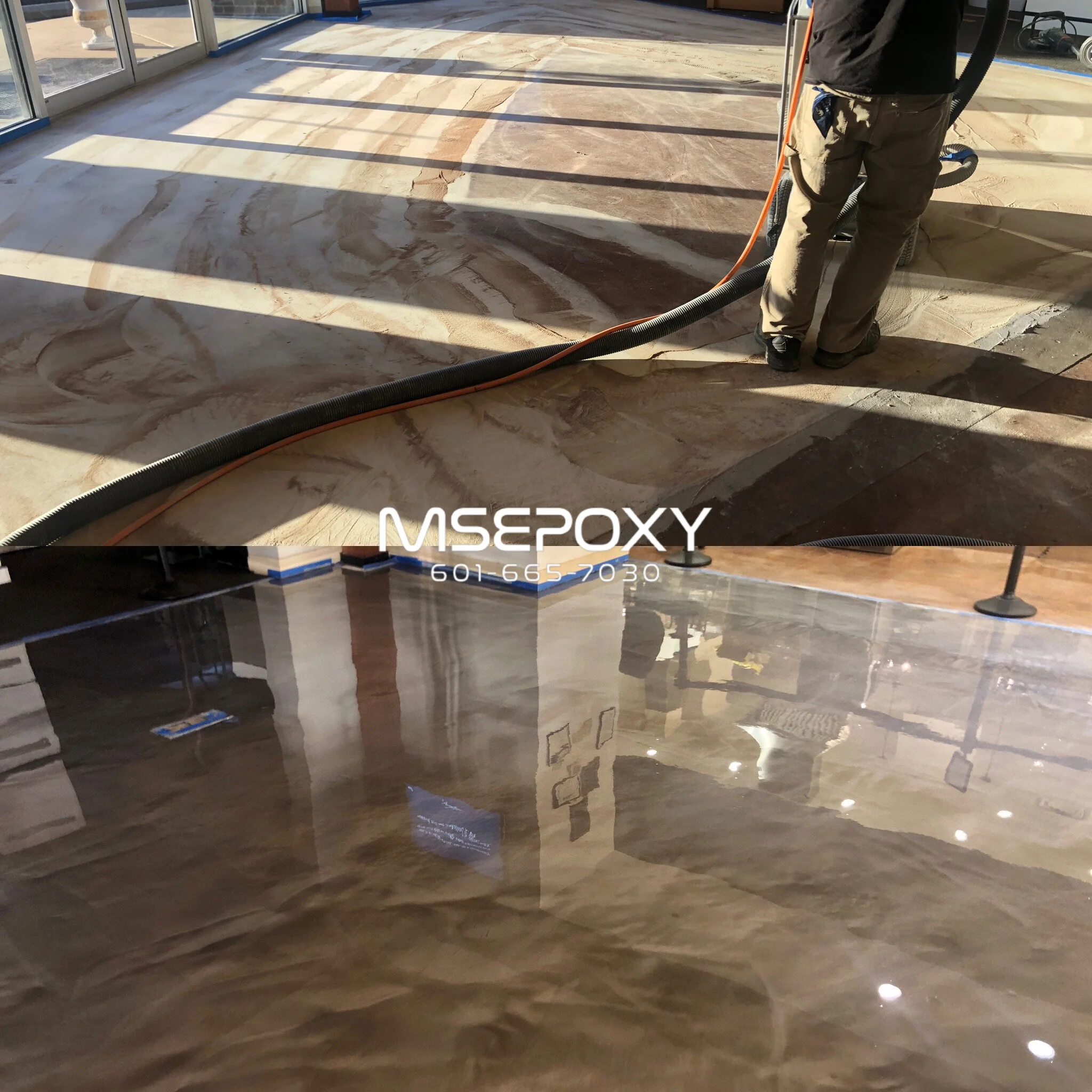 Before and after photos — MSEPOXY Epoxy Flooring Madison Jackson