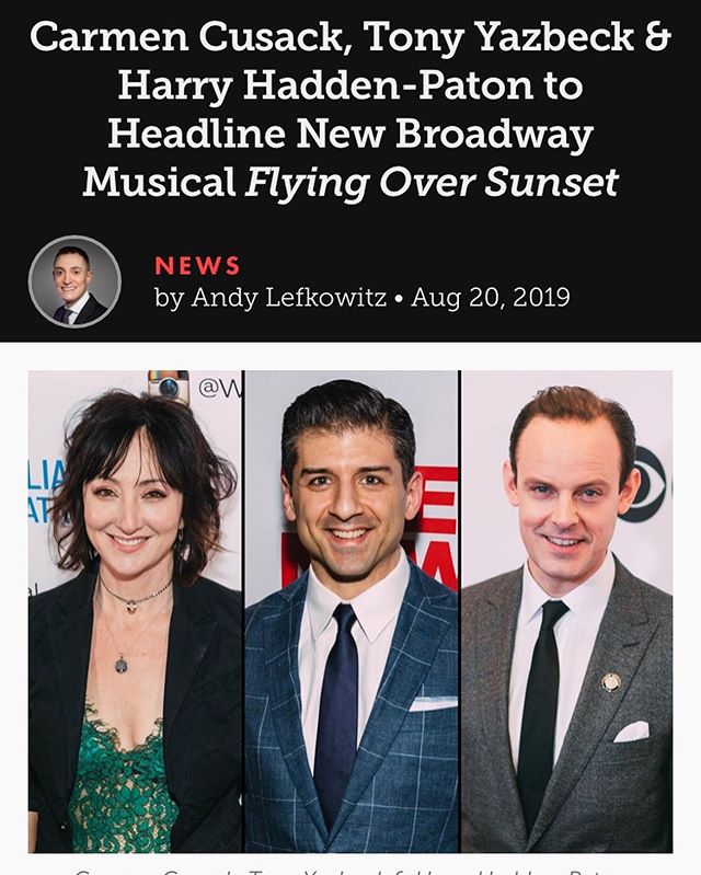 Thrilled to be joining these exceptional artists and to return to broadway this spring at the Vivian Beaumont Theatre with Flying Over Sunset! 🙏🏼 Carmen Cusack, Harry Hadden-Paton, James Lapine, Tom Kitt, Michael Korie, Michelle Dorrance...what???!