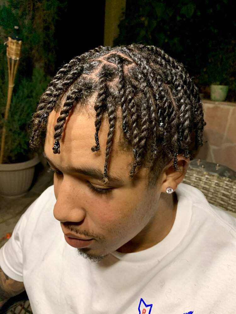 Image of Two braids with twist hairstyle