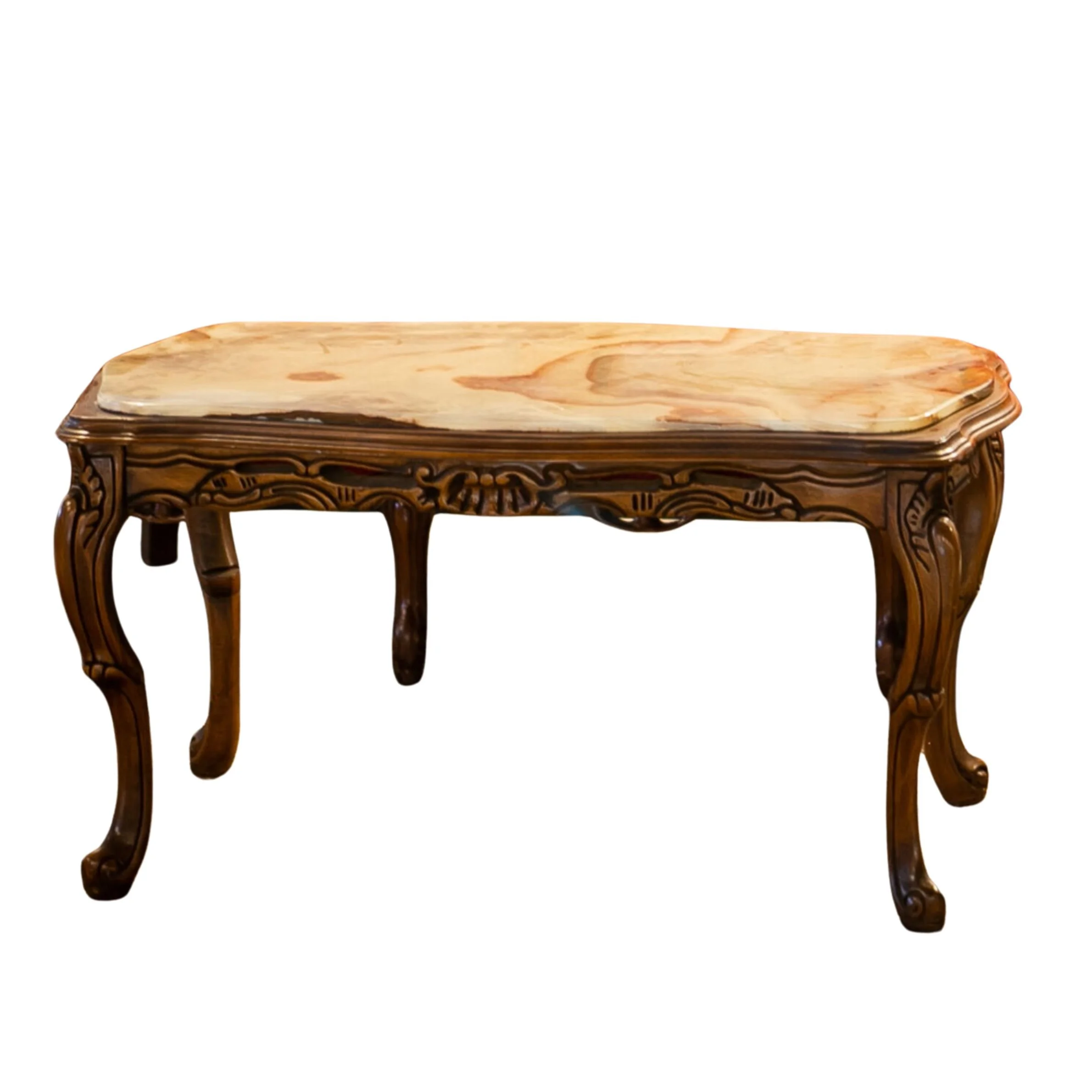 Marble &amp; Timber Ornate coffee table