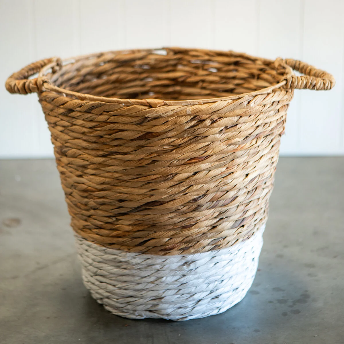 Cane &amp; White Basket