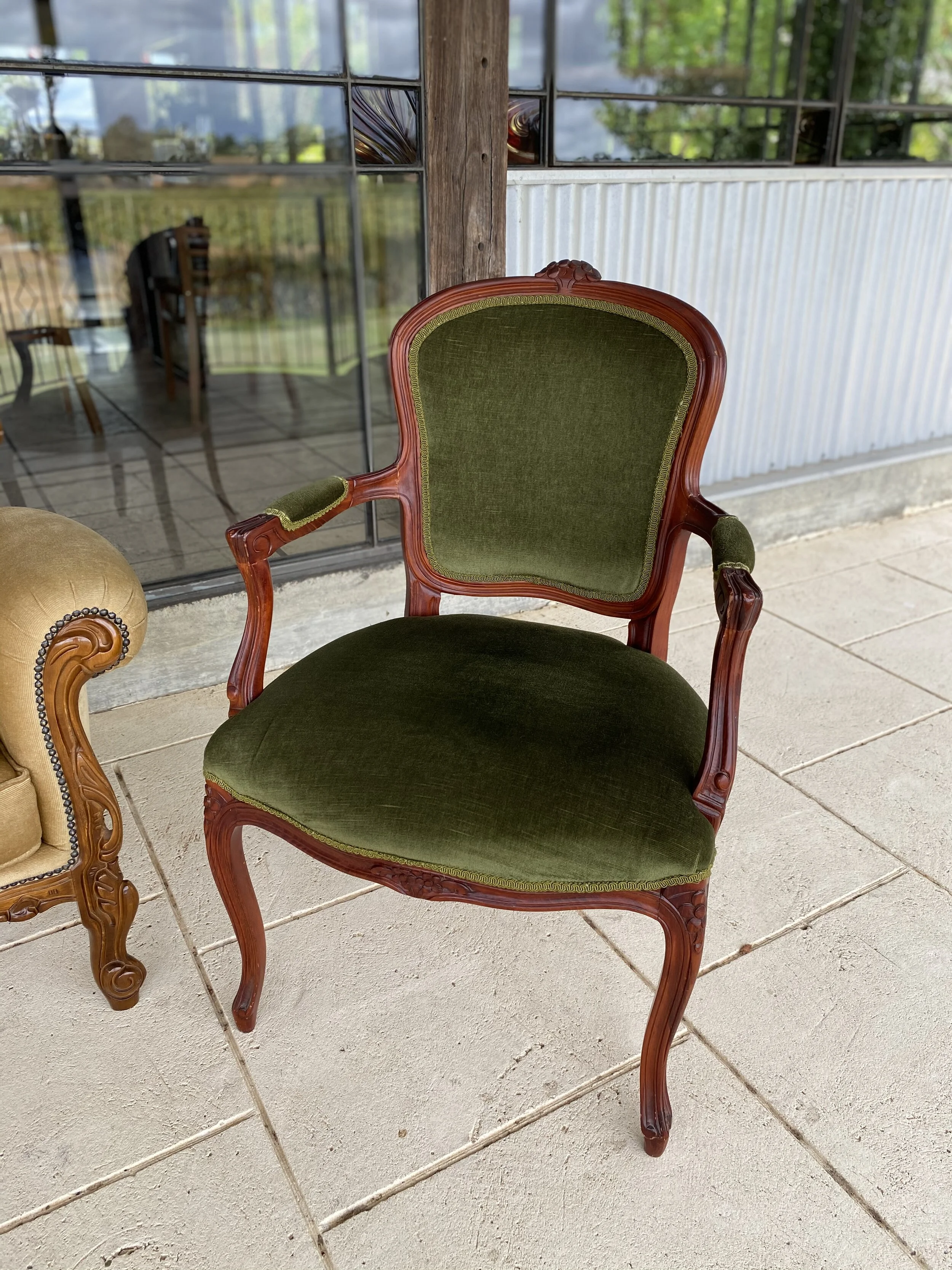 Green Velvet armchair