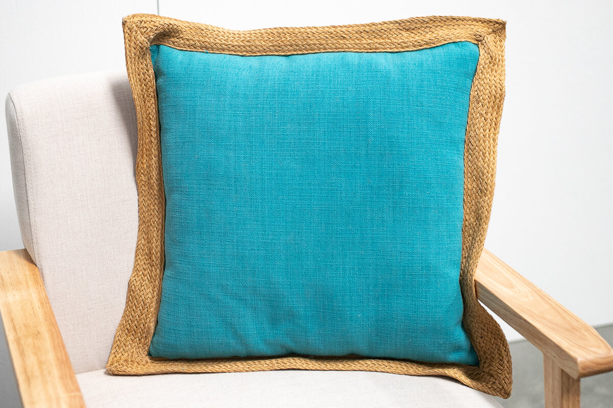 Blue Jute Pillow