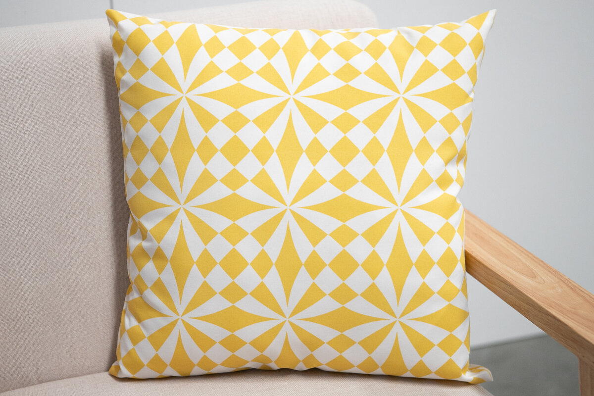 Yellow Geo Cushion