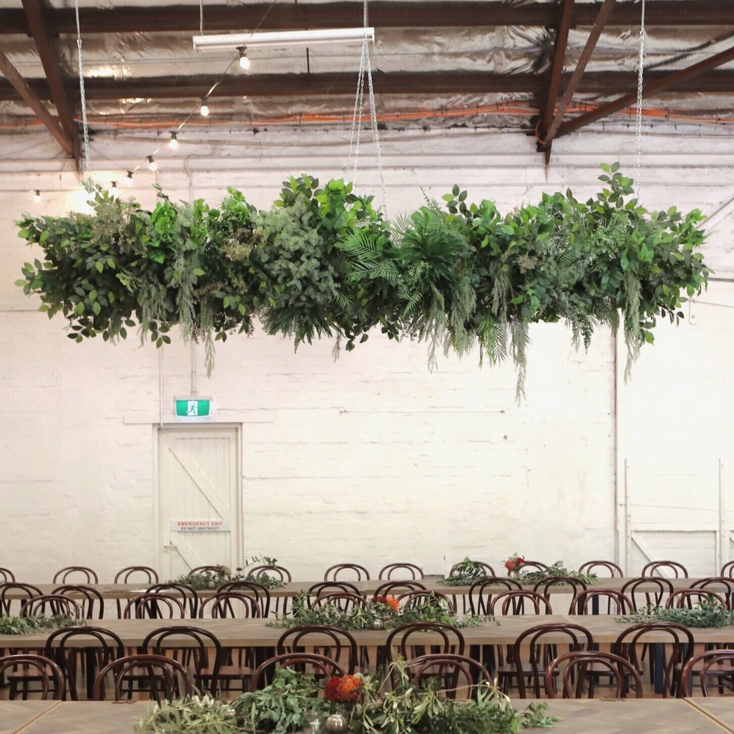2m Large Faux Greenery Hanging Arrangement — Maisey Event Hire