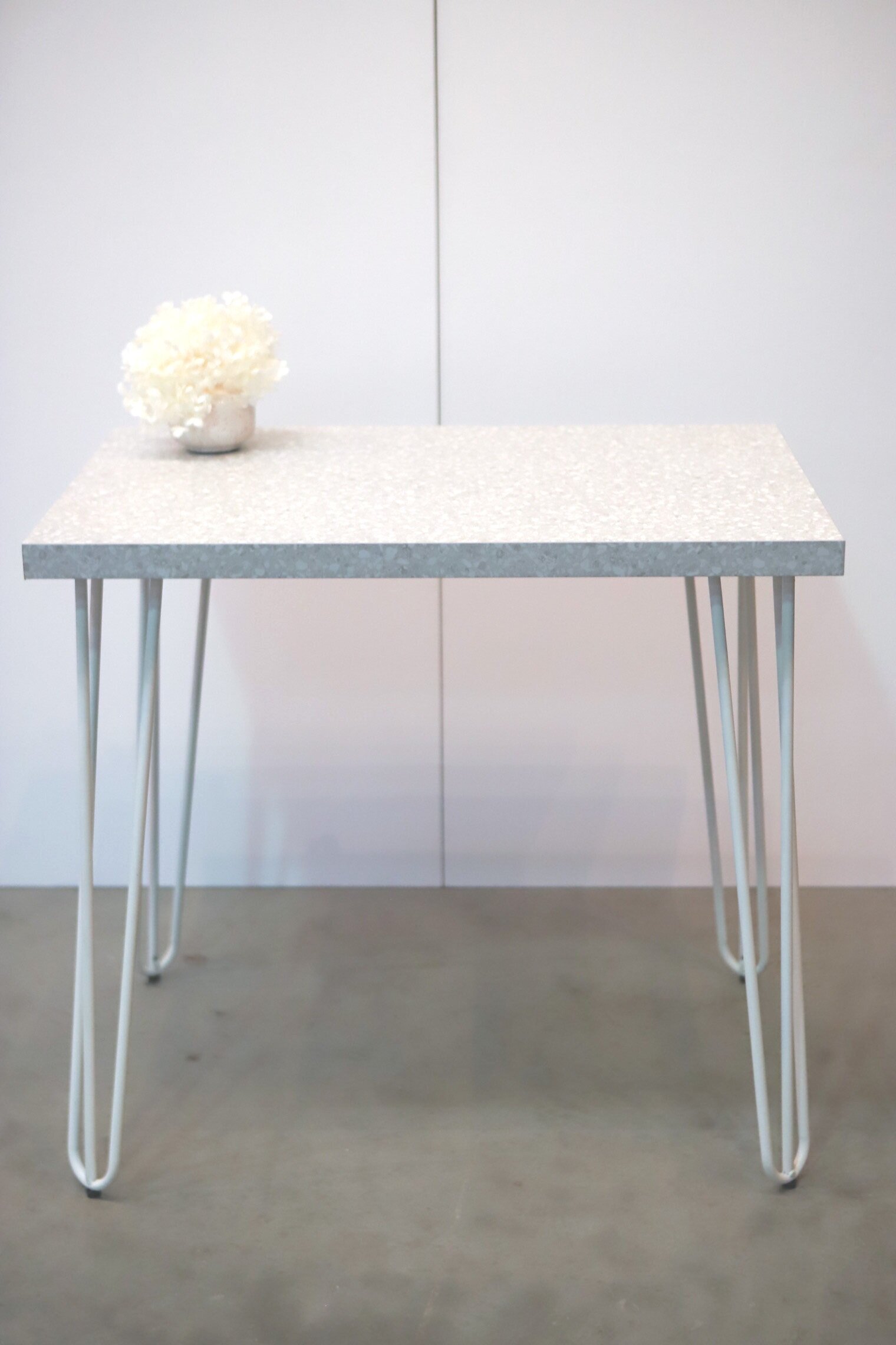 Grey Terrazzo Hairpin Table