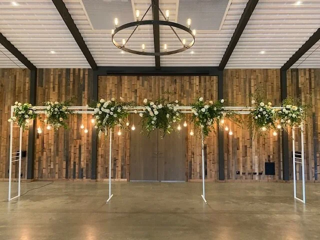 White Modular Arbour - 7.2m L