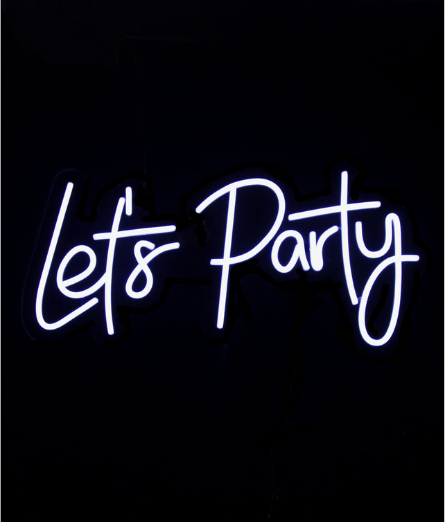 Let's Party Neon sign "WHITE"