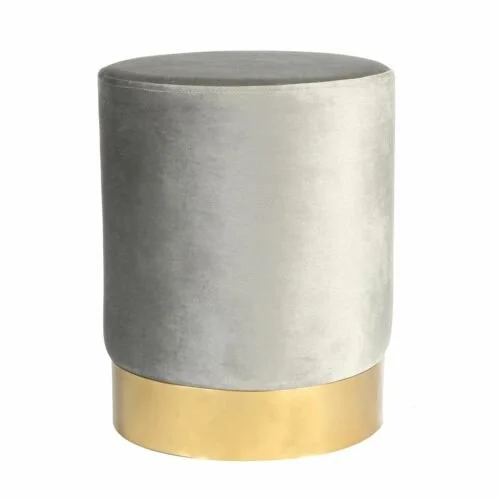 Grey Velvet Ottoman