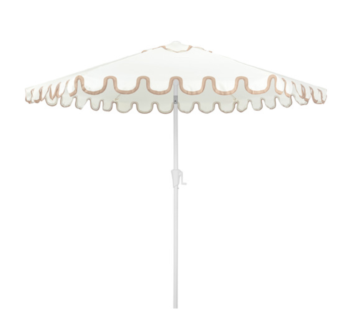 Amalfi Scalloped Natural Market Umbrella