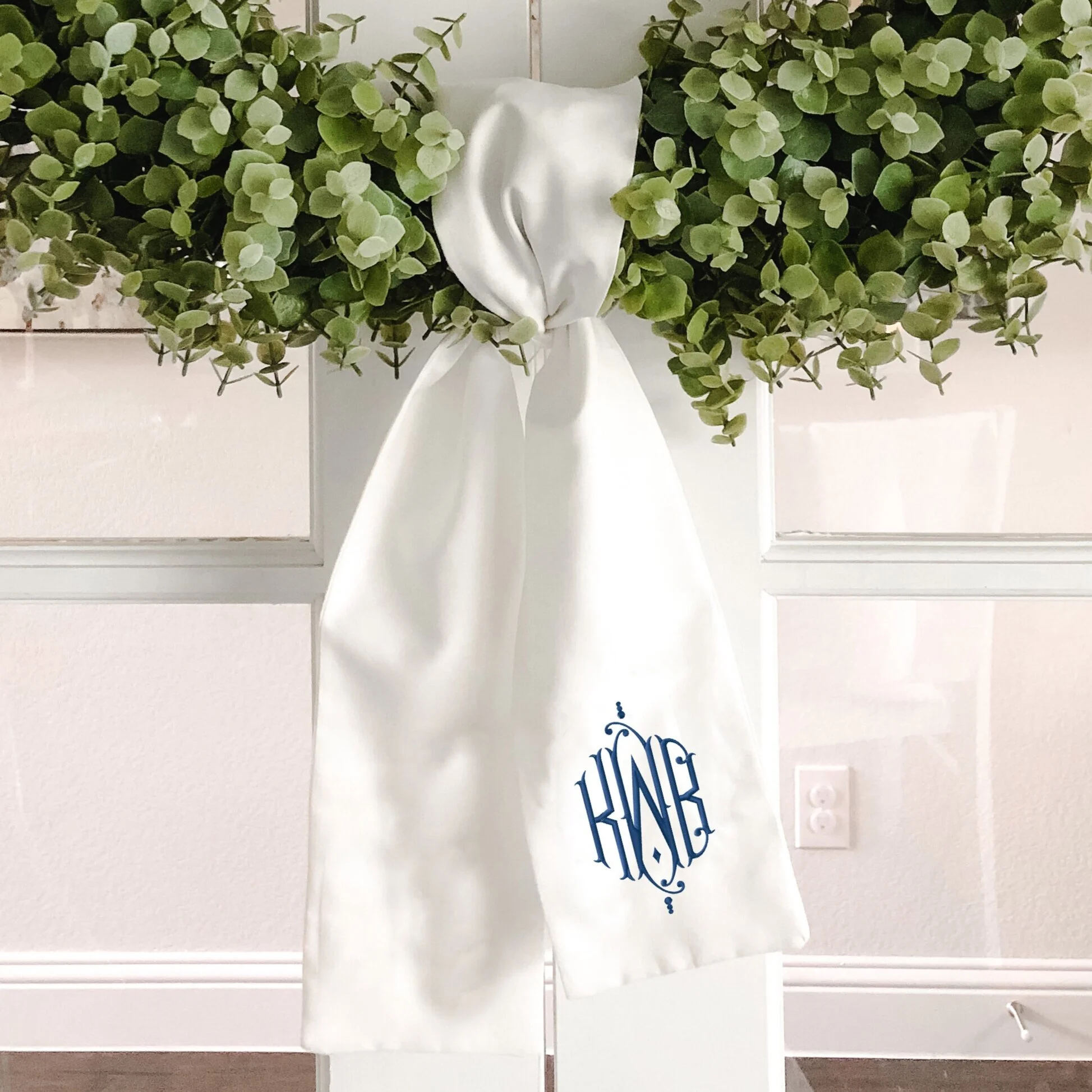 Monogrammed Wreath Sash