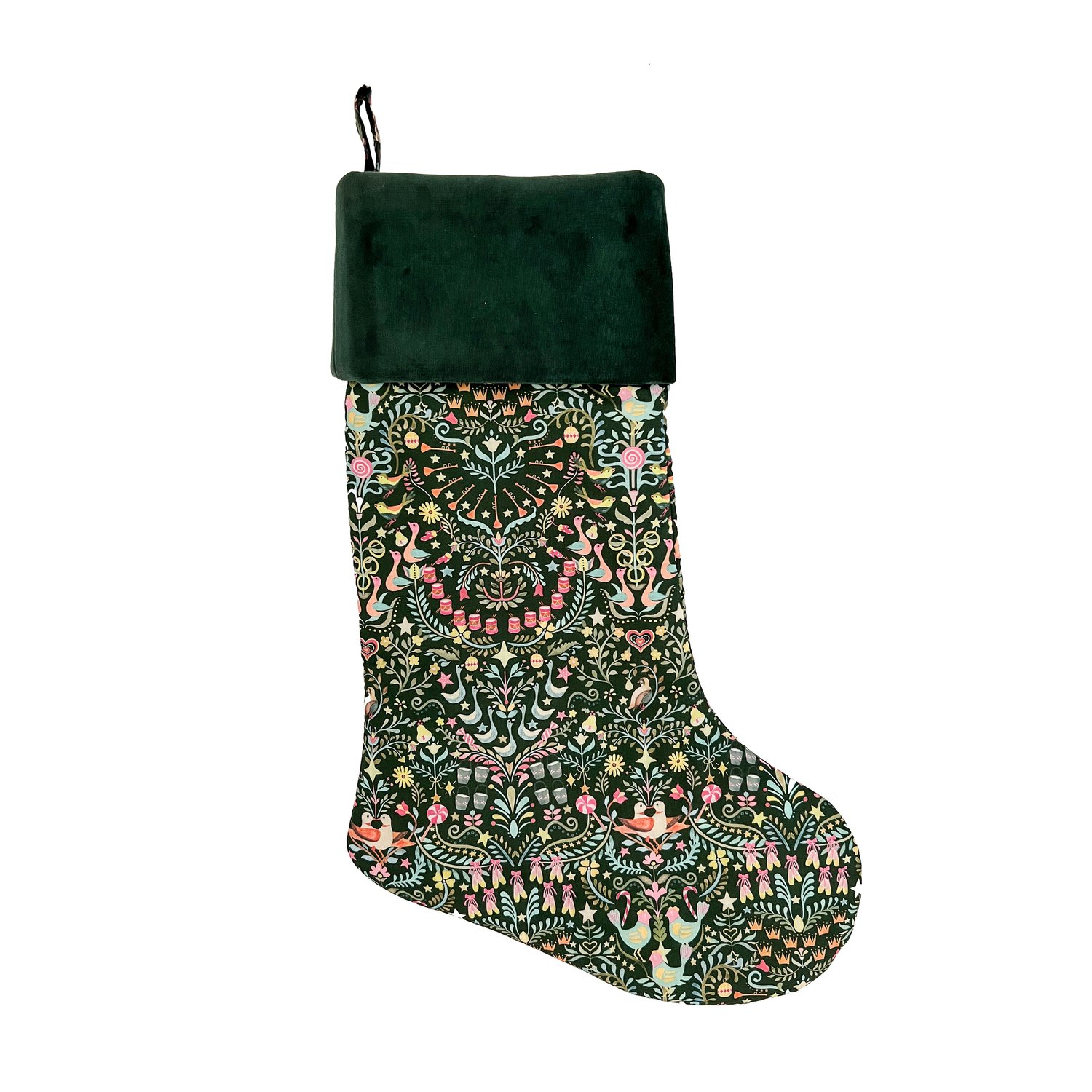 12 Days of Christmas Green Liberty of Christmas Stocking — Abbey Luby