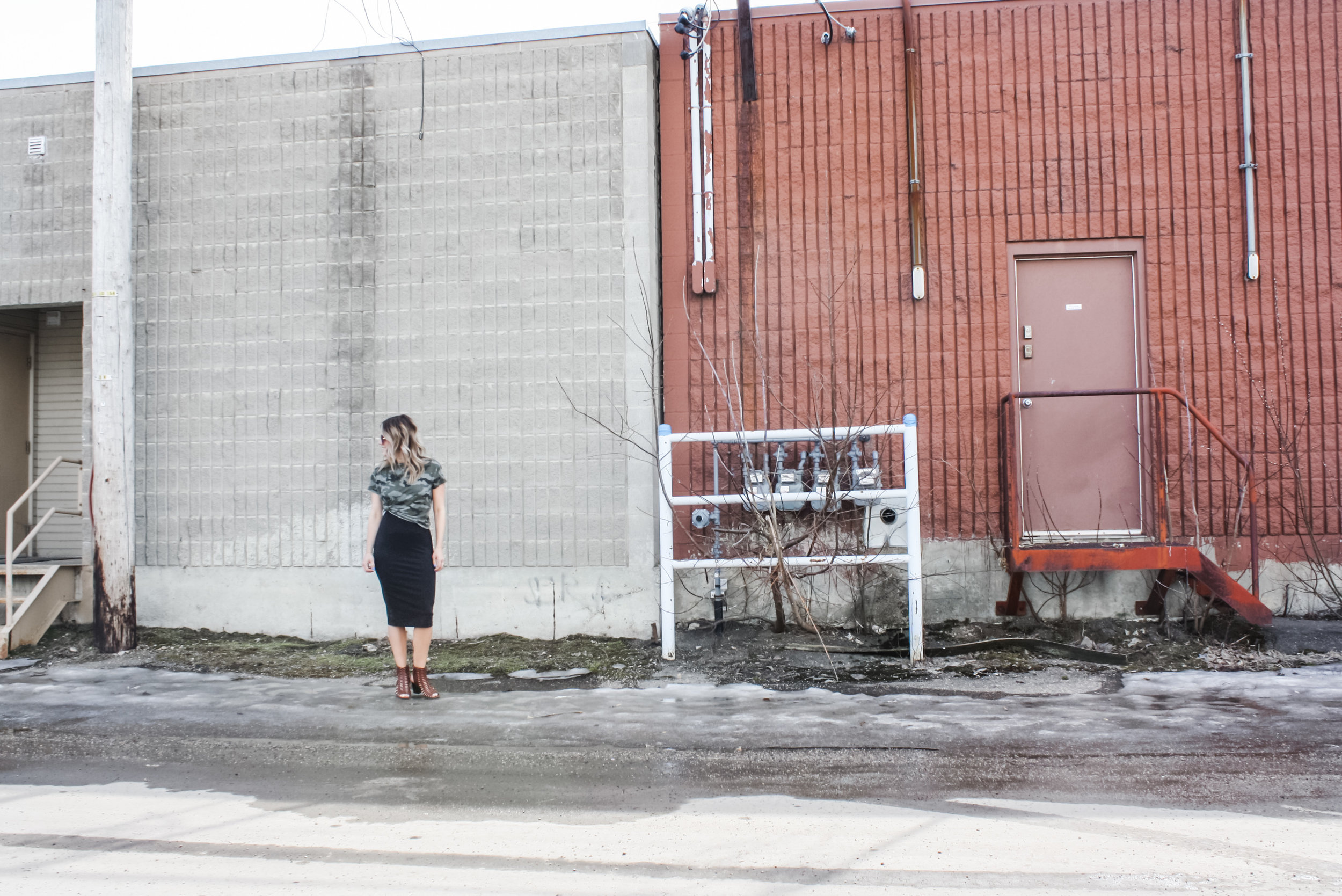 Little Black Dress with a Tee to Give Illusion of a Pencil Skirt