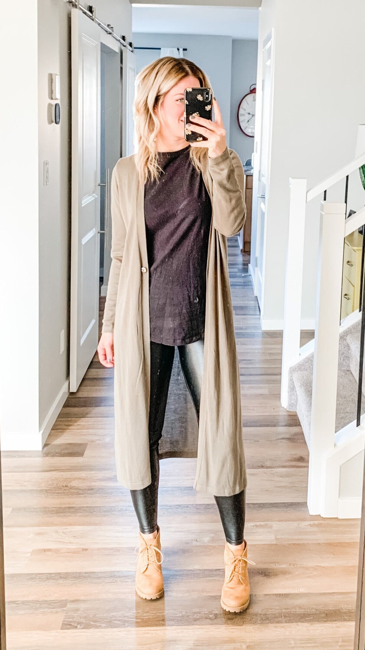 DUSTER CARDIGAN + CHUNKY ANKLE BOOTS