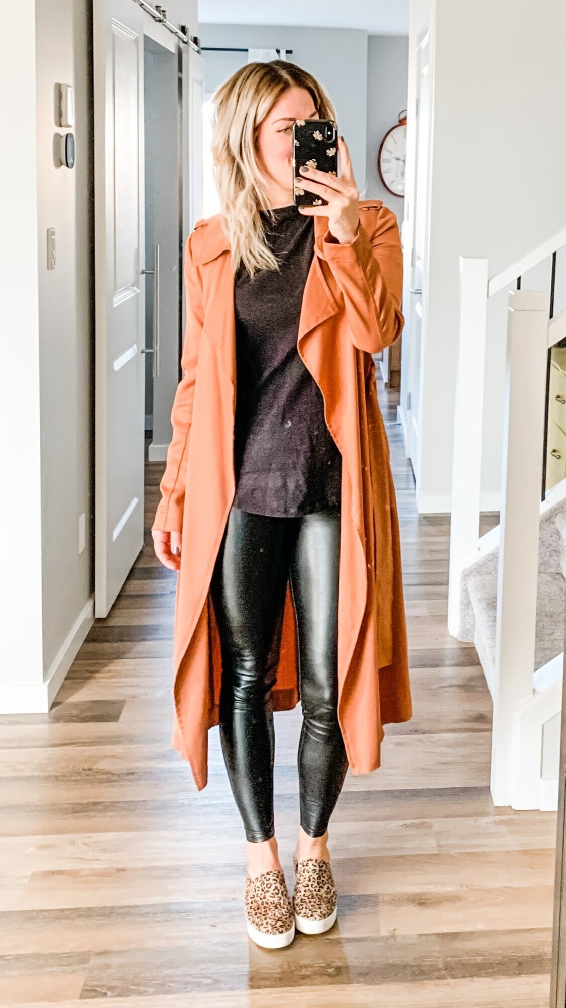 TRENCH COAT + LEOPARD MULES