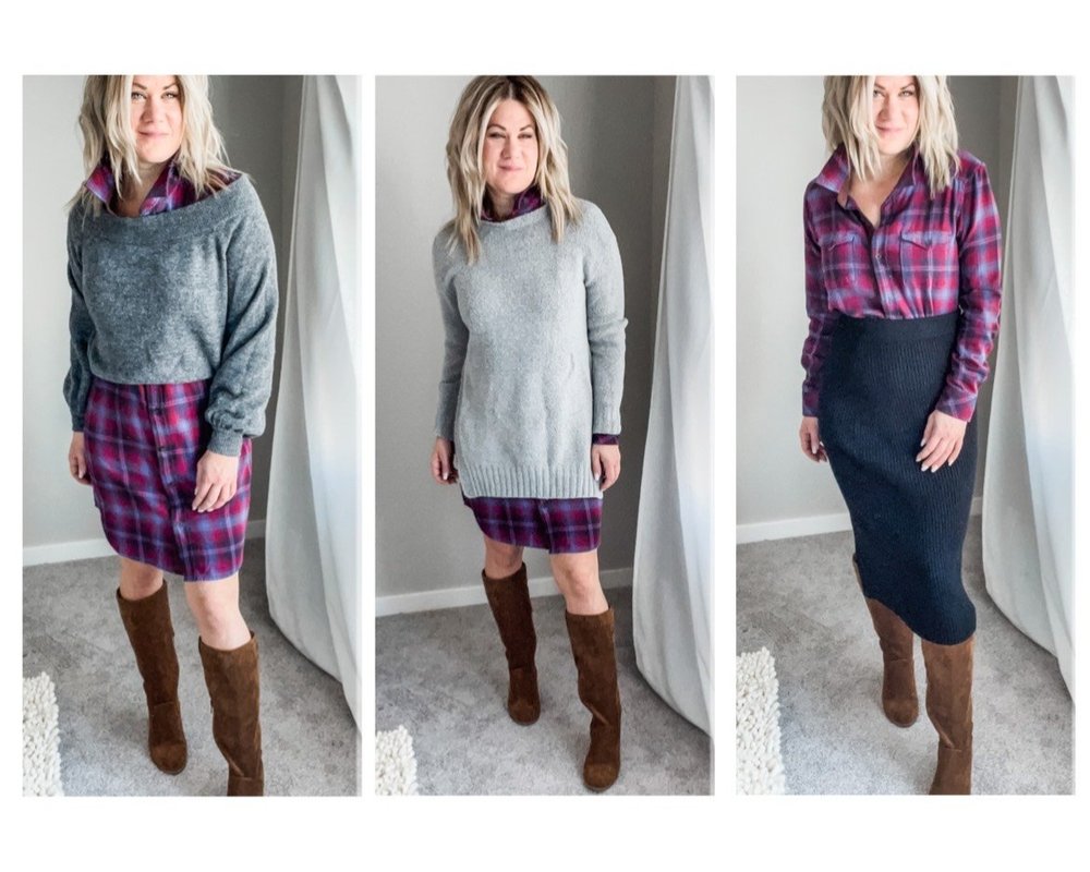 STYLING FLANNEL WITH KNITS: