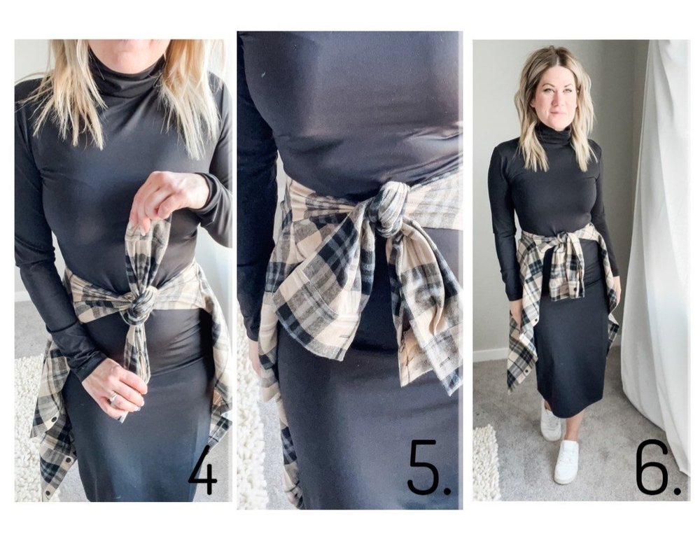   STEP 1:  Fold over the collar to the inside of your shirt. When it is folded it will look level with the sleeves creating a long line across the back of your body. (see pic)     STEP 2:  Place the collar in the middle of your back or the smallest p