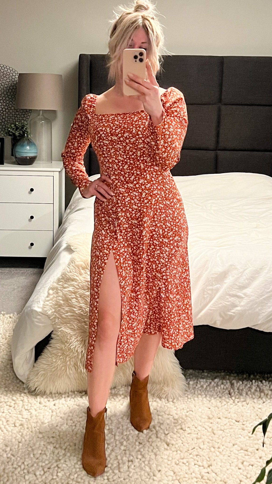 long dress with cowboy boots