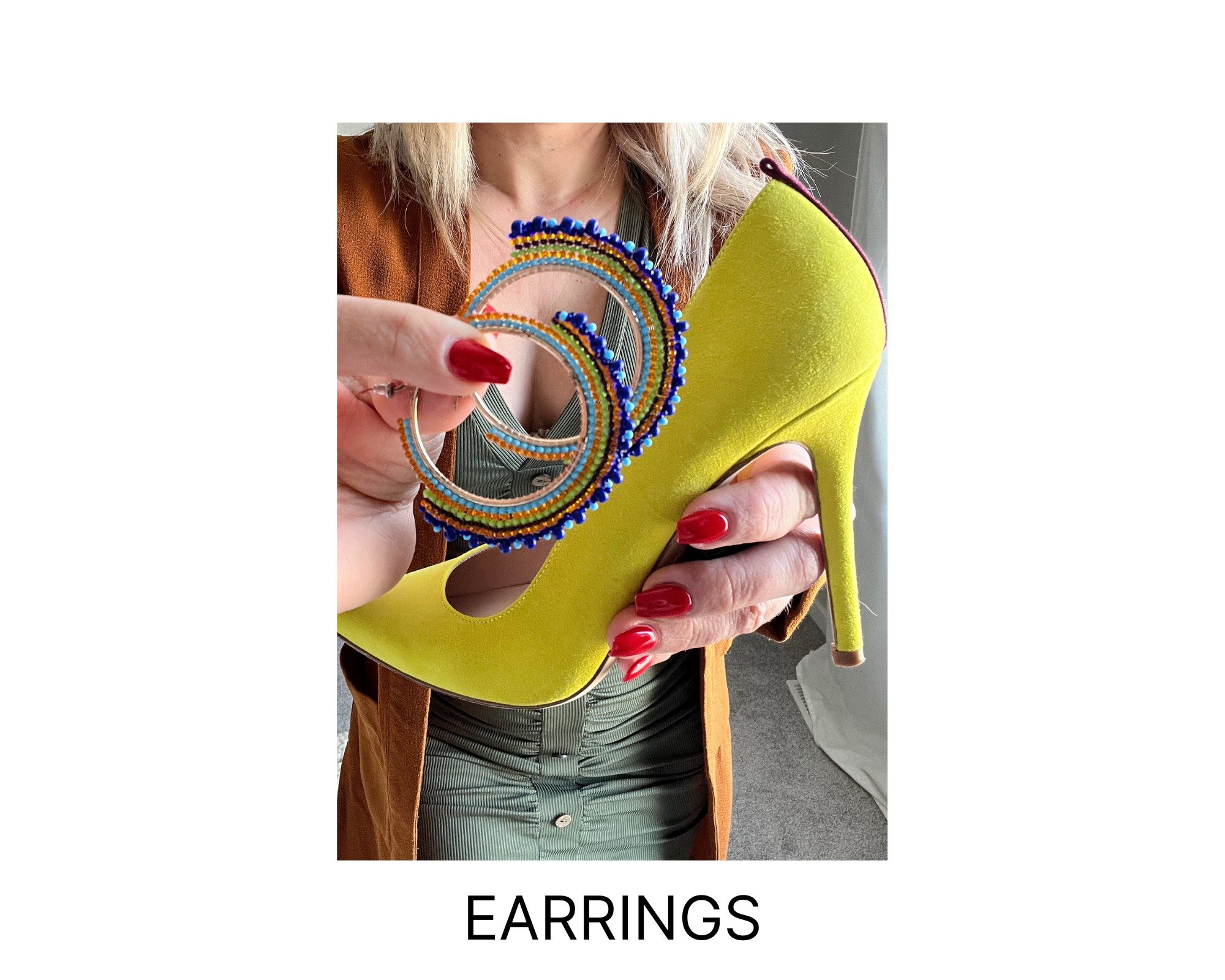 EXPRESS YOURSELF WITH ANY EARRING: HOOP, STUDS, CLAY EARRING, MIXED METALS... THE OPTIONS ARE ENDLESS