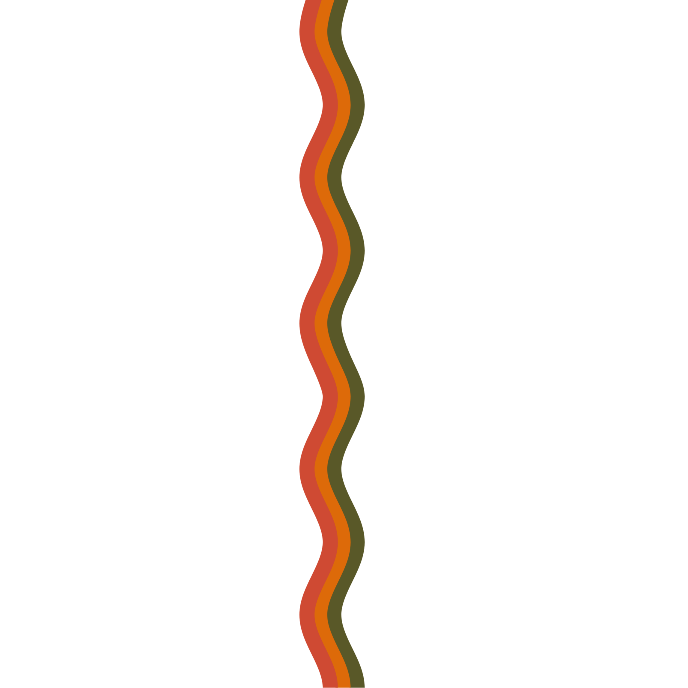 A colorful abstract design with a black background and a vertical wavy line with orange, red, and olive green shades.