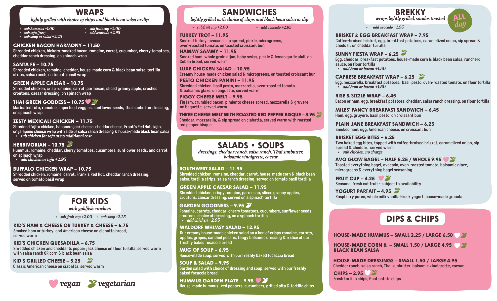 Joe Sippers Cafe Menu - food wraps salads soups breakfasts kids meals
