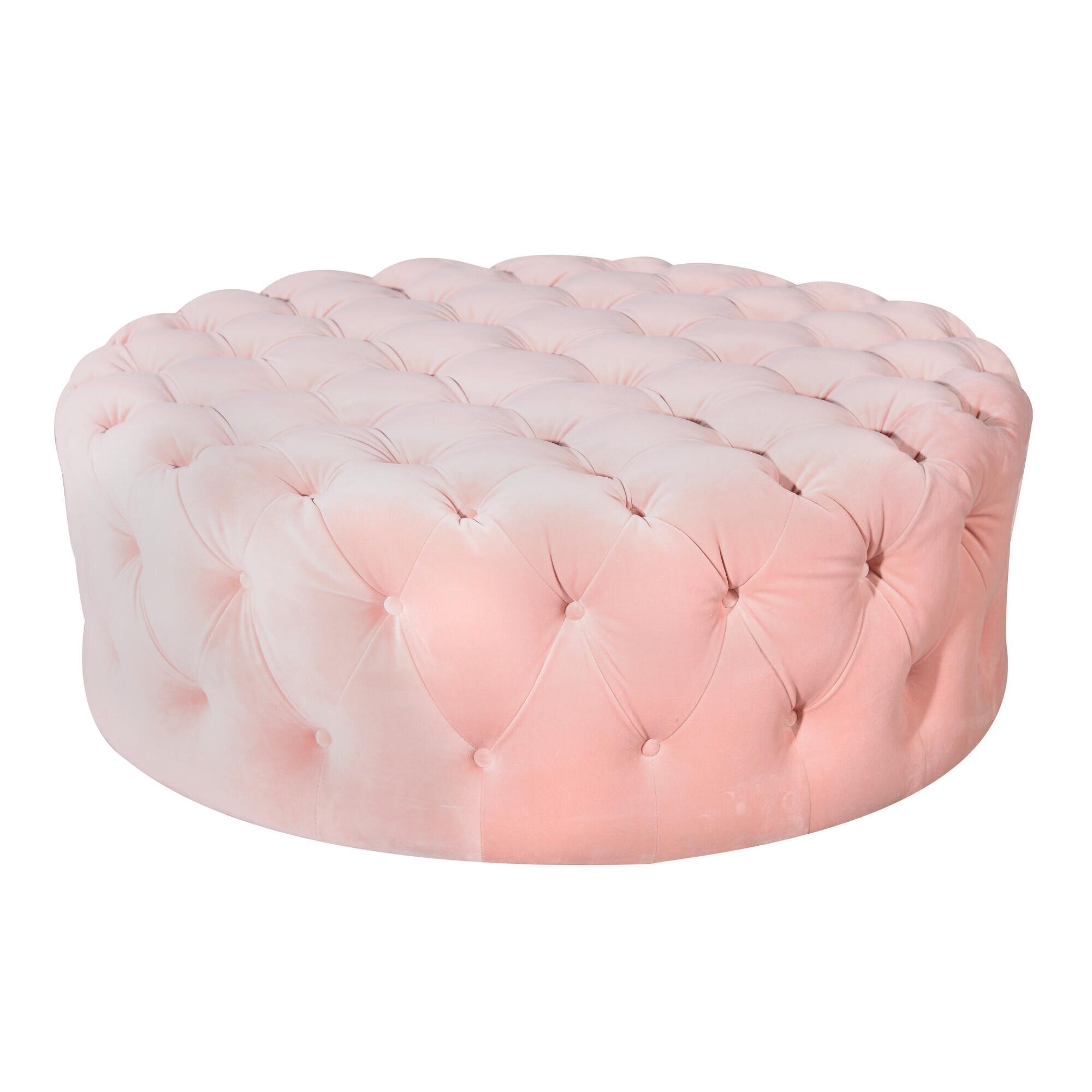 Round Tufted Janna Upholstered Ottoman