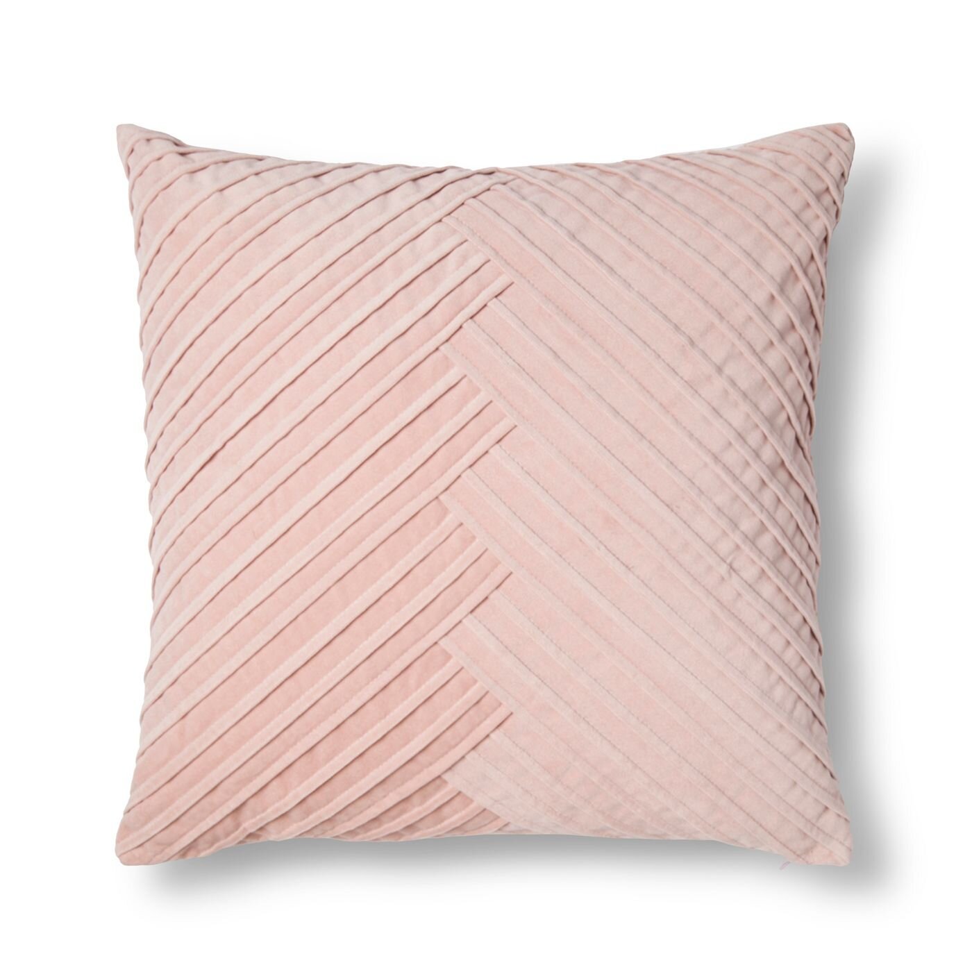 Blush Pleated Velvet Throw Pillow