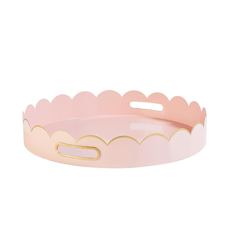 Cece Scalloped Tray in Blush