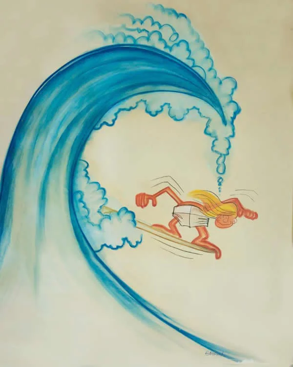 Wall mural painted by Rick Griffin around 1960 in a friend’s bedroom