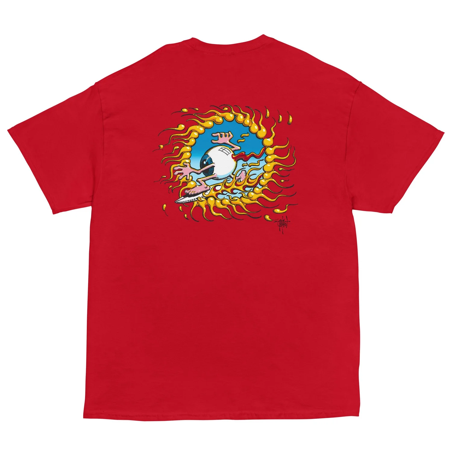 Rick Griffin Surfing Eyeball T Shirt Backprint — Rick Griffin Designs