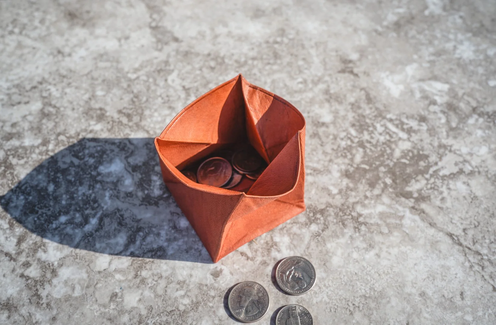 Paper Origami Coin Purse Easy Squeeze Leather Coin Purse Pocket