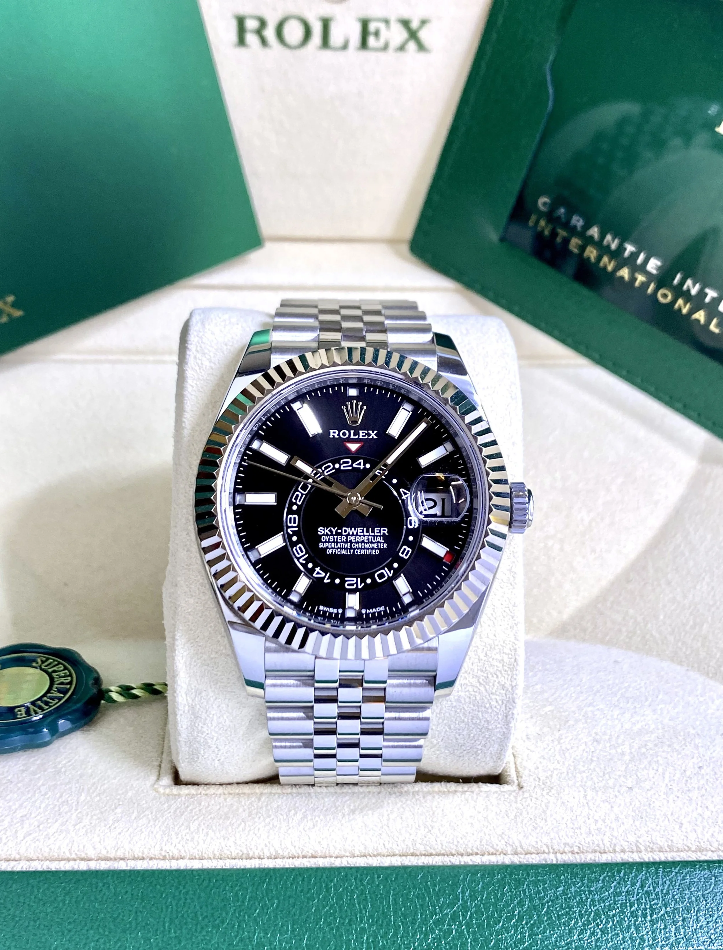 2023 Rolex Sky-Dweller #336934 - Black Dial on Jubilee - Box & Papers