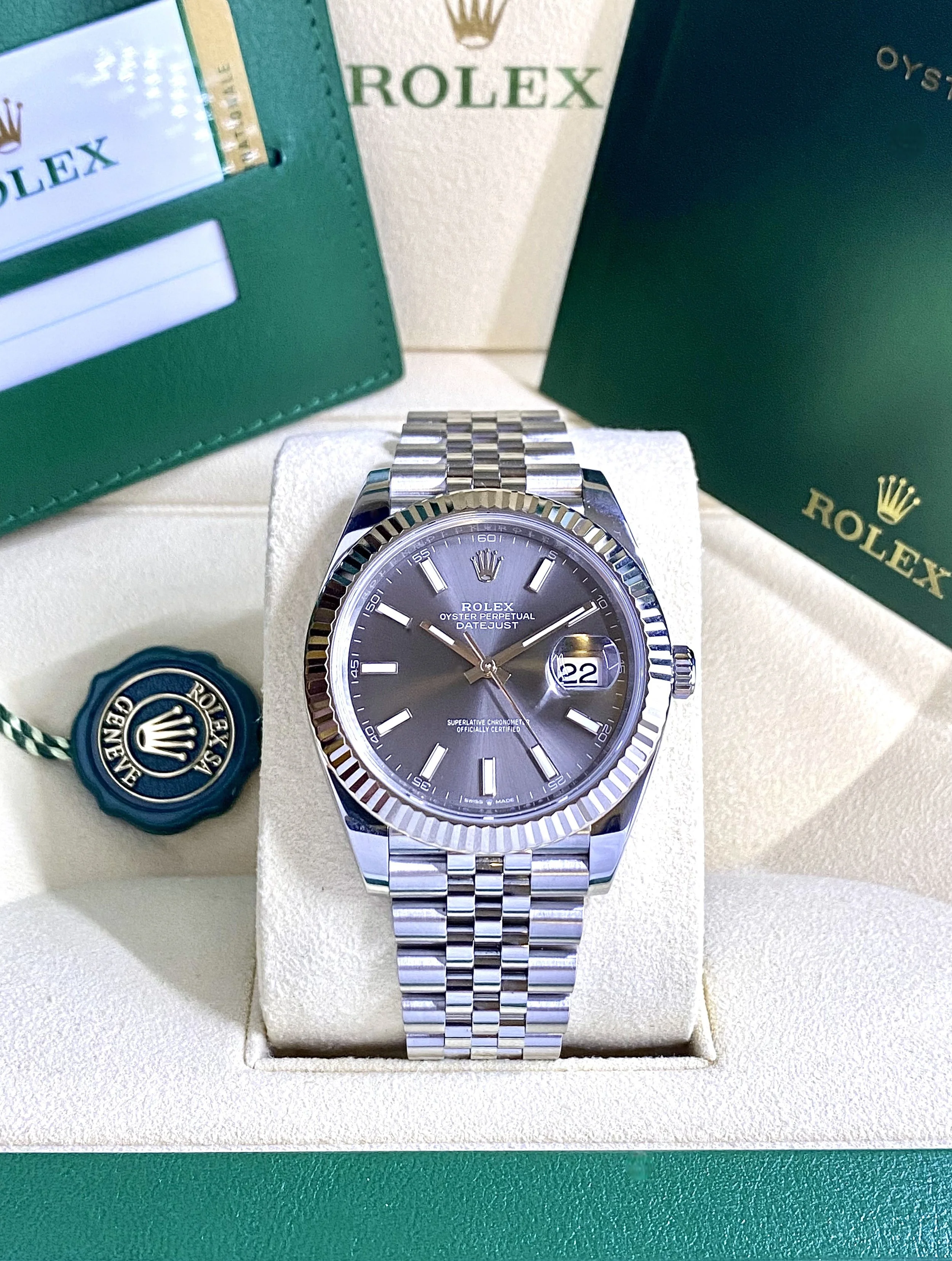 Rolex Datejust 41 #126334 - Dark Rhodium Dial - Box & Papers