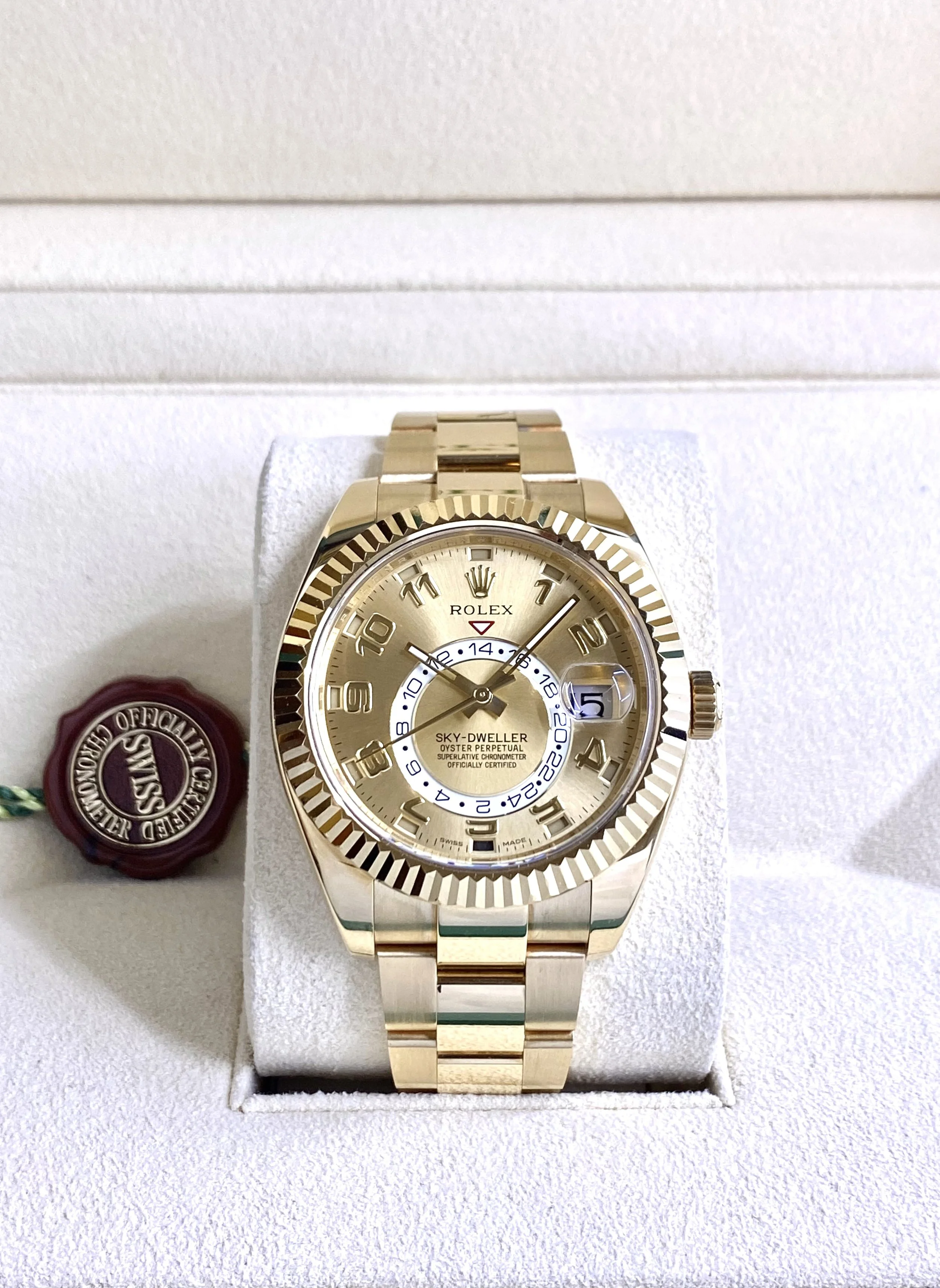 Rolex Sky-Dweller #326938 - Solid 18k Yellow Gold - Box & Papers - BY APPT ONLY