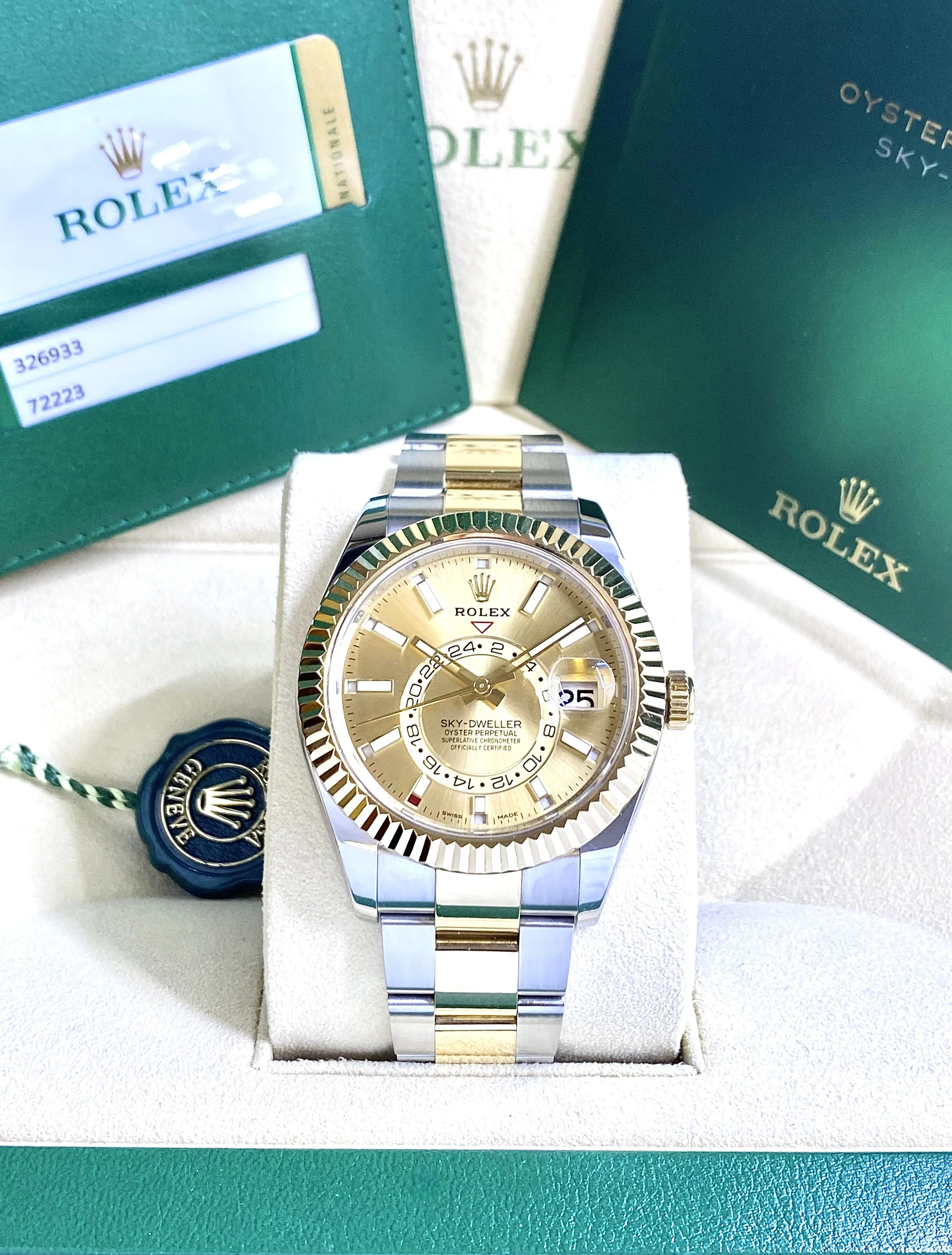 Rolex Sky-Dweller #326933 - Box & Papers - Steel & 18k Gold