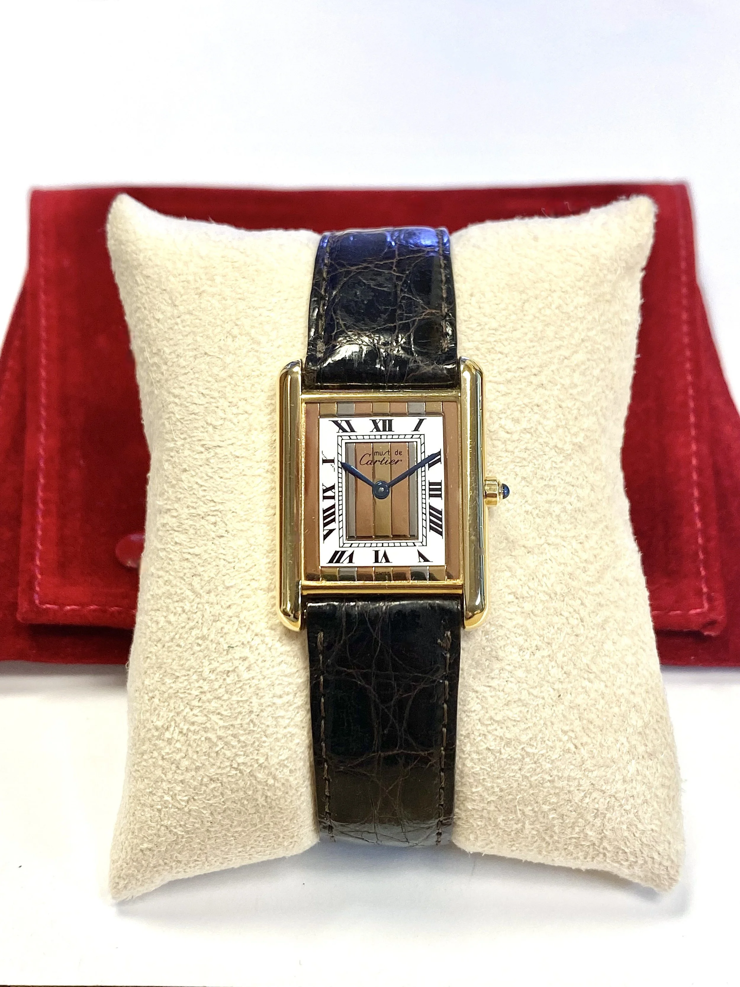 Ladies Cartier Must Tank Trinity Dial - With Cartier Pouch