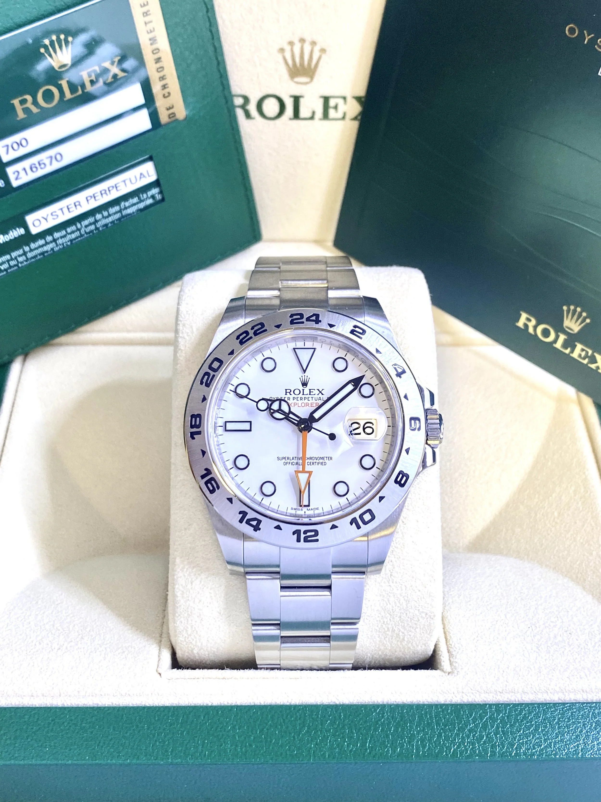 Rolex Explorer II #216570 - Polar Dial - Box & Papers