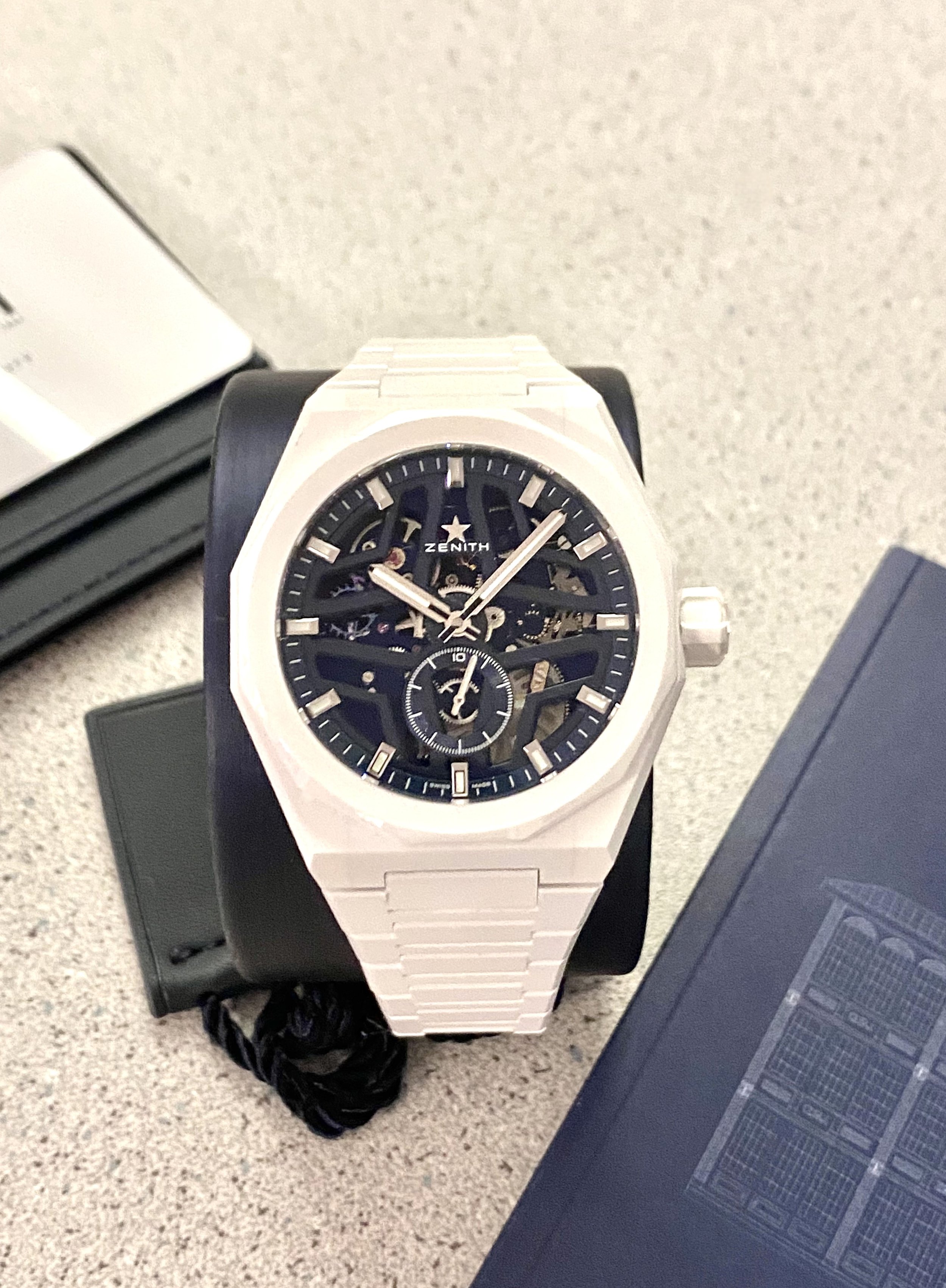 Zenith Skyline Skeleton White Ceramic # 49.9301.3620/79.I001 - Box & Papers