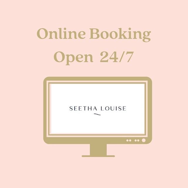 O P E N 24/7 💫
Online booking, jump online to book your favourite personalised treatment 
www.seethalouise.com.au 
To avoid disappointment secure your appointment Now !! *Please note there maybe a 3-4 week await.