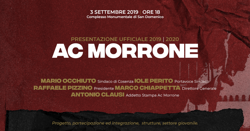 Martedì 3 settembre la presentazione ufficiale della Morrone