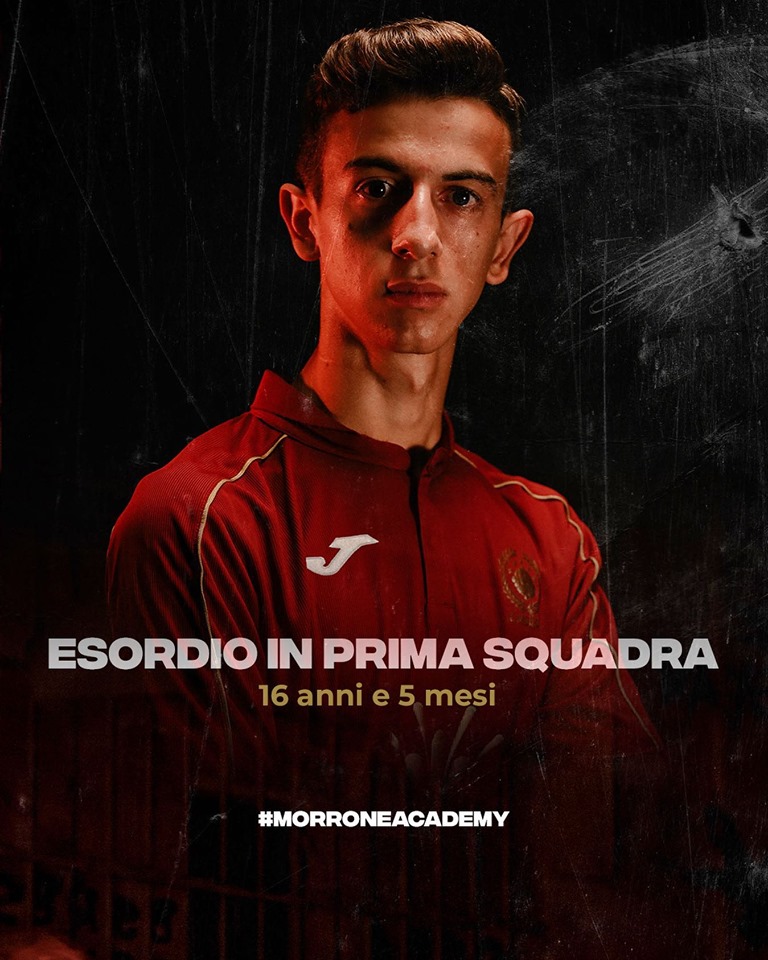De Rose, esordio in prima squadra con la Morrone a 16 anni e 5 mesi