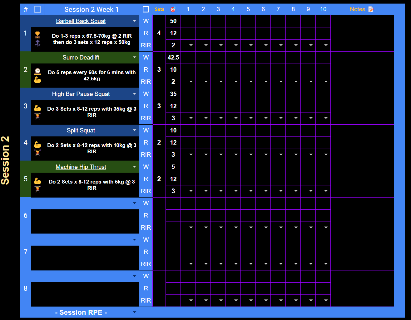 Exercise Program Example 2